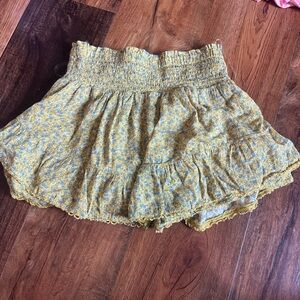 Aeropostale Mustard and Blue Textured Skirt
